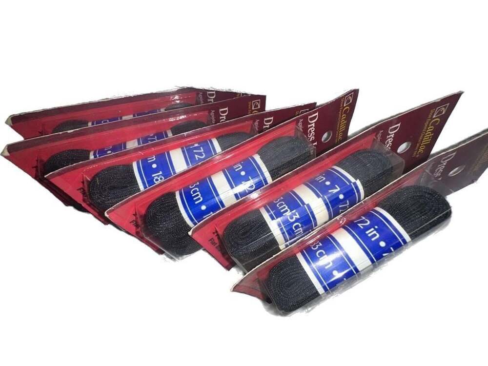 Cadillac Dress Laces 72-Inch Flat Black Shoe Laces (6-Pack)